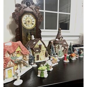 Christmas Village, Breckenridge 16pc Porcelain Full Country Christmas Set w/Box